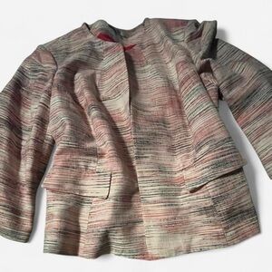 Kasper Women's Woven Jacket in Pink and Black, Size 22W